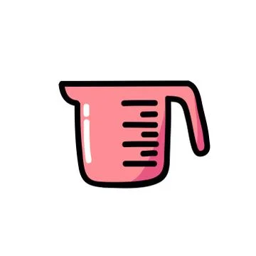 Kitchen measuring cup doodle icon, vector illustration Stock Illustration