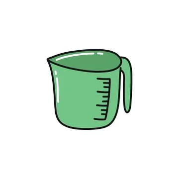 Kitchen measuring cup doodle icon, vector illustration Stock Illustration