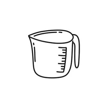 Kitchen measuring cup doodle icon, vector illustration Stock Illustration