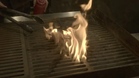 Kitchen meat grill 스톡 동영상 163082345