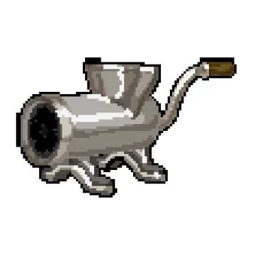 Kitchen meat grinder pixel art vector illustration Illustrazione stock