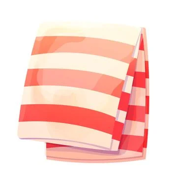 Kitchen microfibre towel, table cloth in cartoon style, napkin isolated on white Stock Illustration
