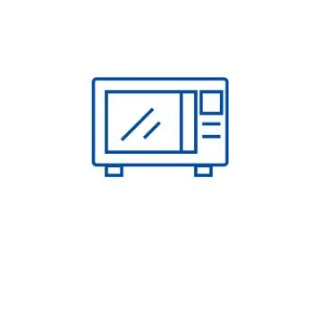 Kitchen microwave line icon concept. Kitchen microwave flat vector symbol, sign Stock Illustration