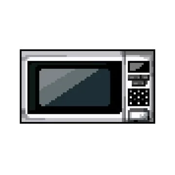 Kitchen microwave oven game pixel art vector illustration Illustrazione stock