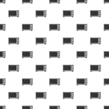 Kitchen microwave oven pattern seamless Stock Illustration