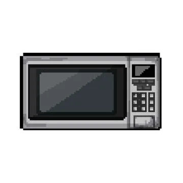 Kitchen microwave oven pixel art vector illustration 스톡 일러스트