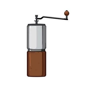 Kitchen mill coffee grinder manual cartoon vector illustration Stock Illustration
