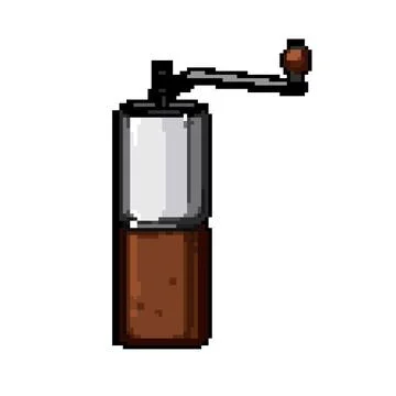 Kitchen mill coffee grinder manual pixel art vector illustration Illustrazione stock