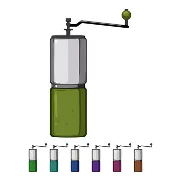 Kitchen mill coffee grinder manual cartoon vector graphic Stock Illustration