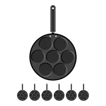 Kitchen mini pancake pan cartoon vector graphic Stock Illustration