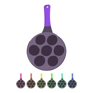 Kitchen mini pancake pan vector cartoon graphic Stock Illustration