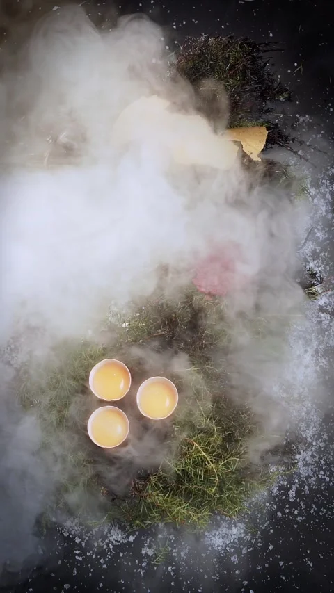 Kitchen miracles, Molecular cuisine. Stylized tartar divided by ingredients. Stock Footage 237512906