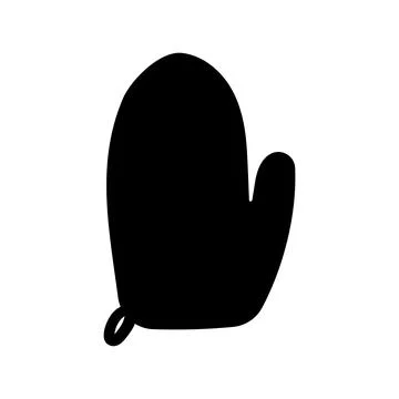 Kitchen mitten black white cook element icon Stock Illustration