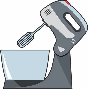 Kitchen Mixer Icon in flat style. Vector Illustration Stock Illustration