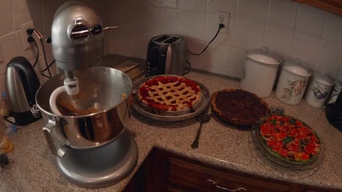 Kitchen Mixer Mixing Bread Stock Footage 100323860