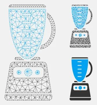 Kitchen Mixer Vector Mesh Network Model and Triangle Mosaic Icon Stock Illustration
