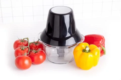 Kitchen mixer with vegetables Stock Photos