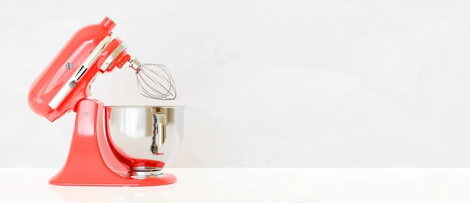 Kitchen mixer on white background Stock Photos