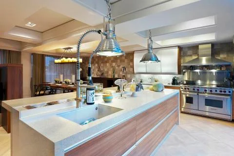 Kitchen in modern home Stock Photos