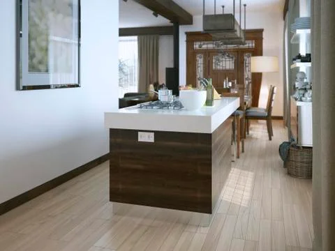 Kitchen in a modern style Illustrazione stock