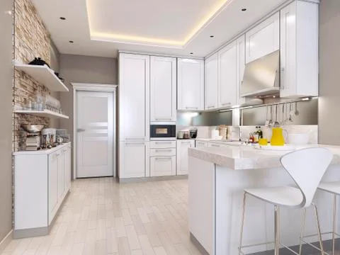 Kitchen modern style Stock Illustration