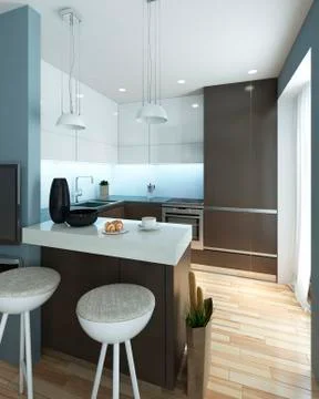 Kitchen modern style Stock Illustration