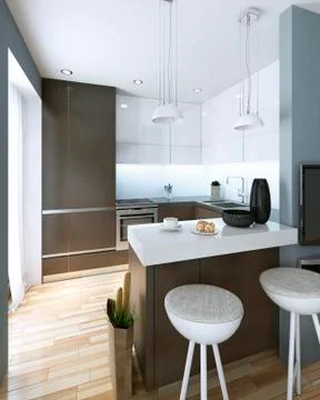 Kitchen in a modern style Stock Illustration