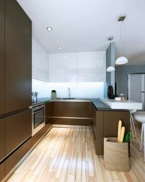 Kitchen in modern style Stock Illustration