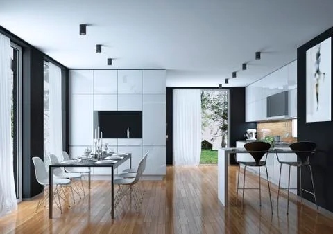 Kitchen modern style Stock Illustration