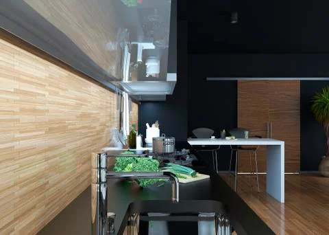 Kitchen modern style Illustrazione stock