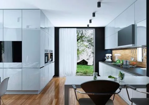 Kitchen modern style Stock Illustration