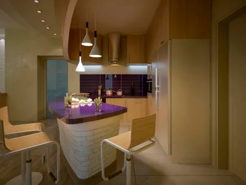 Kitchen modern style Stock Illustration