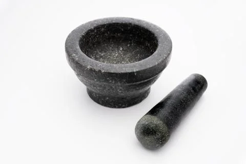 Kitchen mortar on white background Stock Photos