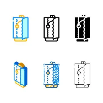 Kitchen napkin color icon vector variety Stock Illustration