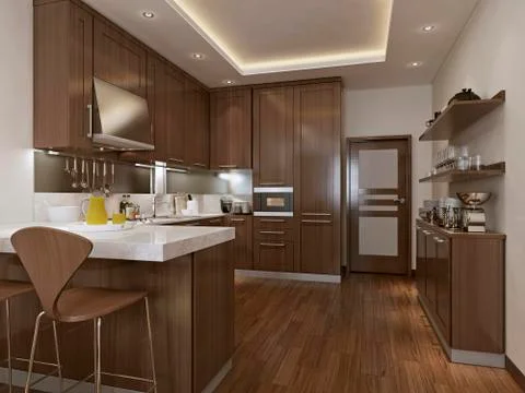 Kitchen neoclassical style Stock Illustration