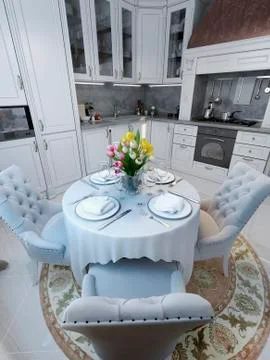 Kitchen in neoclassical style Stock Illustration