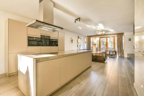 Kitchen in new home Stock Photos