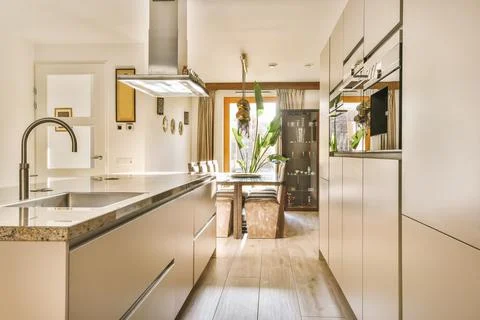 Kitchen in new home Stock Photos