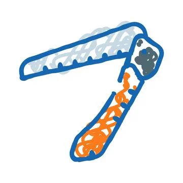 Kitchen nut cracker drawing colorful doodle style Illustrazione stock