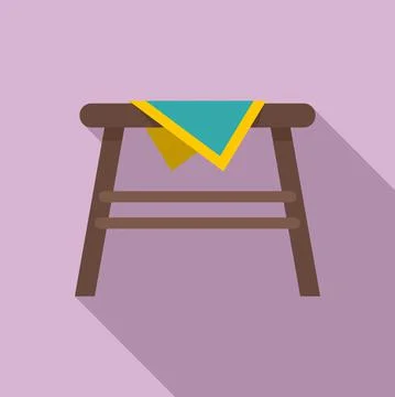 Kitchen outdoor table icon, flat style Illustrazione stock