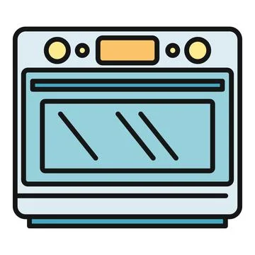 Kitchen oven appliance with control panel icon Stock Illustration