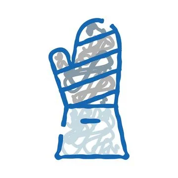 Kitchen oven mitt providing hand protection for cooking Illustrazione stock