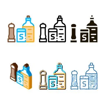 Kitchen pack spices icon vector outline Stock Illustration