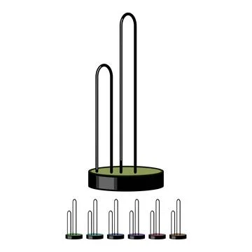 Kitchen paper towel holder standing on white background Stockillustratie