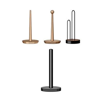 Kitchen paper towel holders standing on white surface Stock Illustration