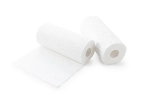 Kitchen paper on a white background Stock Photos