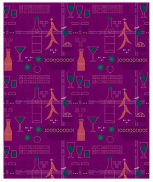 Kitchen pattern flat illustration background design Stock Illustration