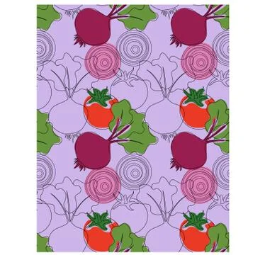 Kitchen pattern flat illustration Stock Illustration
