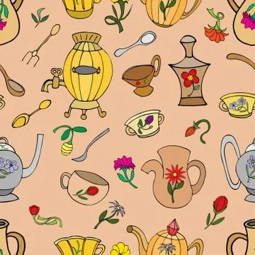 Kitchen pattern 스톡 일러스트