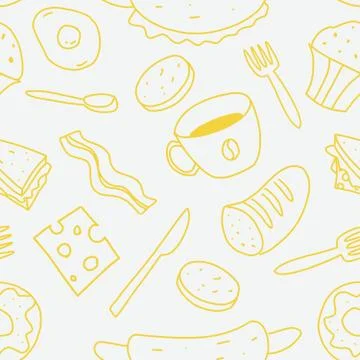 Kitchen pattern seamless design graphic Stock Illustration